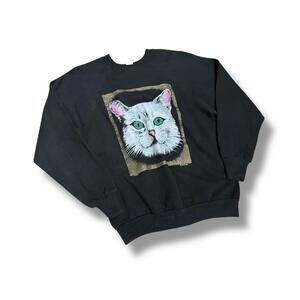 Black & White Cat Face Sweatshirt